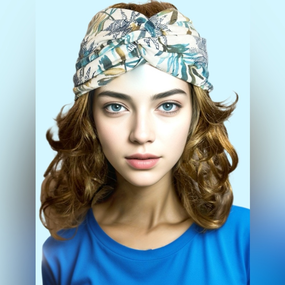 New 5 Assorted Stylish Wide Knotted Stretch Print Headbands